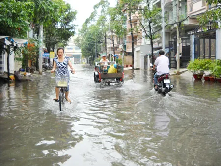 TPHCM: Nhiều tuyến đường, nhà dân lại bị ngập nước ảnh 2 TPHCM: Nhiều tuyến đường, nhà dân lại bị ngập nước ảnh 2
