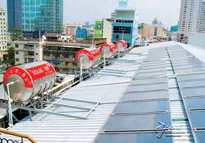 Sử dụng bình nước nóng NLMT quy mô công nghiệp Sử dụng bình nước nóng NLMT quy mô công nghiệp