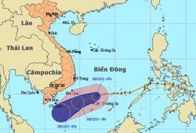Storm Wukong has weakened into a tropical low pressure system on the East Sea (Photo: nchmf) Storm Wukong has weakened into a tropical low pressure system on the East Sea (Photo: nchmf)