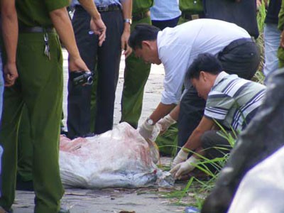 Police examining the location Police examining the location