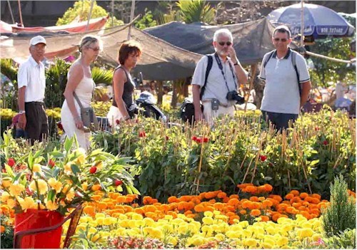 The file photo shows foreign tourists visiting Flower Festival held in Da Lat last December. The file photo shows foreign tourists visiting Flower Festival held in Da Lat last December.