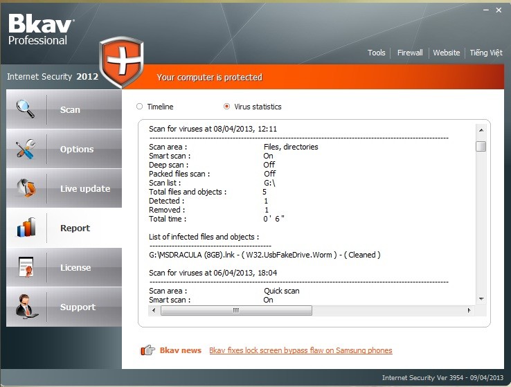 Virus scanning report by Bkav. Virus scanning report by Bkav.