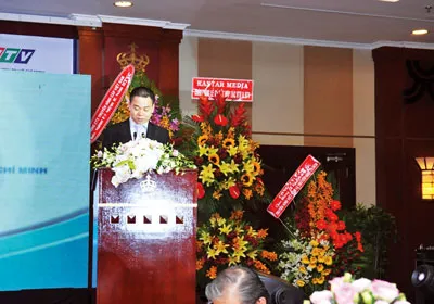 Ông Hoàng Ngọc Huấn Tổng Giám đốc Tổng Công ty Truyền hình Cáp Việt Nam phát biểu tại buổi lễ Ông Hoàng Ngọc Huấn Tổng Giám đốc Tổng Công ty Truyền hình Cáp Việt Nam phát biểu tại buổi lễ