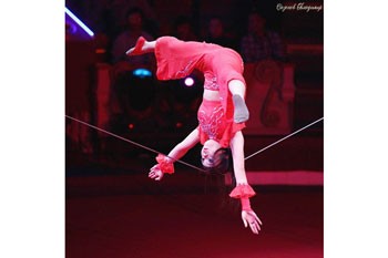"Day Thep Chung" (slack steel wire) circus act (Source: SGGP) "Day Thep Chung" (slack steel wire) circus act (Source: SGGP)