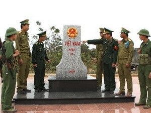 This is a border landmarks at Thanh Thuy border gate in Nghe An Province in Vietnam and Nam On border gate in Bolykhamsay Province in Laos.(Photo: SGGP) This is a border landmarks at Thanh Thuy border gate in Nghe An Province in Vietnam and Nam On border gate in Bolykhamsay Province in Laos.(Photo: SGGP)
