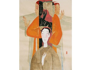 A painting by Vu Thu Hien on the display A painting by Vu Thu Hien on the display