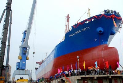 The launch of a ship built by Vinashin. The launch of a ship built by Vinashin.