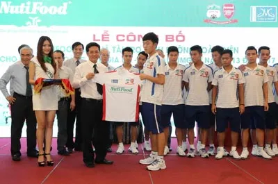 Các cầu thủ Học viện HAGL Arsenal JMG. Ảnh: B.D.