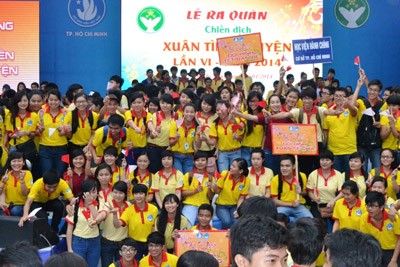 Young volunteers at the lauching ceremony (Photo: SGGP) Young volunteers at the lauching ceremony (Photo: SGGP)