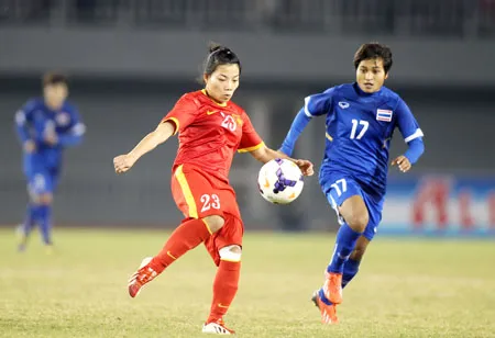 Đội tuyển nữ Việt Nam (Kim Hồng, 23) muốn lọt vào VCK World Cup sẽ gặp phải khó khăn trước Thái Lan. Ảnh: Dũng Phương Đội tuyển nữ Việt Nam (Kim Hồng, 23) muốn lọt vào VCK World Cup sẽ gặp phải khó khăn trước Thái Lan. Ảnh: Dũng Phương