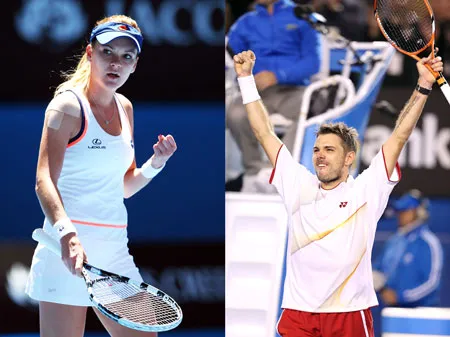 Agnieszka Radwanska (trái) Stanislas Wawrinka. Agnieszka Radwanska (trái) Stanislas Wawrinka.