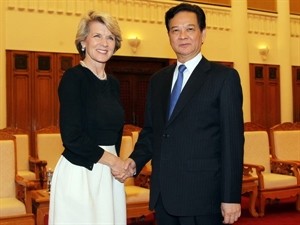 Prime Minister Nguyen Tan Dung receives Australian Foreign Minister Julie Bishop on February 18 (Photo: VNA) Prime Minister Nguyen Tan Dung receives Australian Foreign Minister Julie Bishop on February 18 (Photo: VNA)