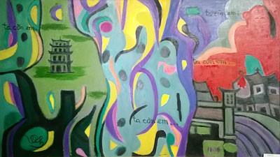 A oil painting by Phan Vu A oil painting by Phan Vu