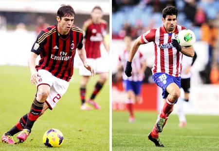 Ricardo Kaka (AC Milan) sẽ đối đầu với Diego Costa (Atletico Madrid)