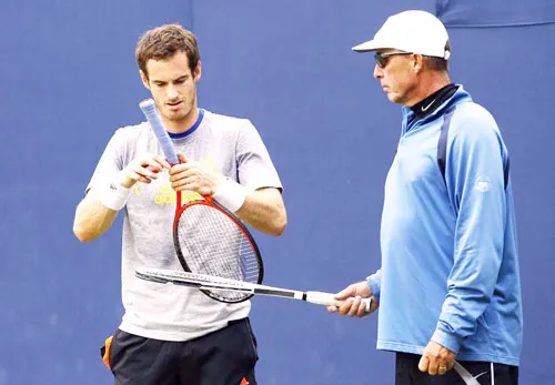 Andy Murray và Ivan Lendl trong một buổi tập.