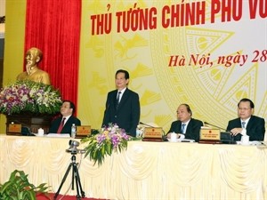 Prime Minister Nguyen Tan Dung chairs the conference (Source: VNA) Prime Minister Nguyen Tan Dung chairs the conference (Source: VNA)