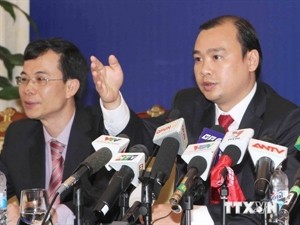 Foreign Ministry’s Spokesperson Le Hai Binh at the conference. Photo: VNA Foreign Ministry’s Spokesperson Le Hai Binh at the conference. Photo: VNA