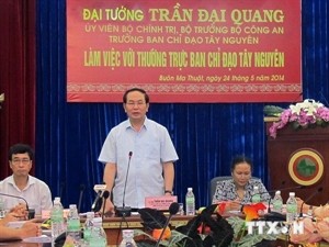 Head of the Central Highlands Steering Committee, General Tran Dai Quang speaks at the working session (Source: VNA) Head of the Central Highlands Steering Committee, General Tran Dai Quang speaks at the working session (Source: VNA)