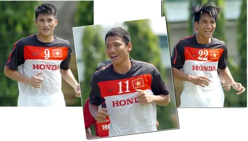 Bao năm vẫn là những gương mặt quen thuộc với người hâm mộ: Công Vinh, Anh Đức và Quốc Anh,… Ảnh: Quang Thắng