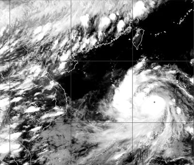 Satellite photo of direction of Storm ' Rammasun' (Photo: The National Meteorological Hydrology Forecast Centre) Satellite photo of direction of Storm ' Rammasun' (Photo: The National Meteorological Hydrology Forecast Centre)