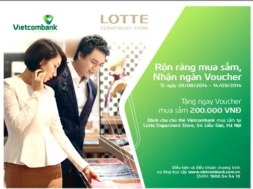 Vietcombank và Lotte phối hợp triển khai chương trình “Rộn ràng mua sắm, nhận ngay Voucher”