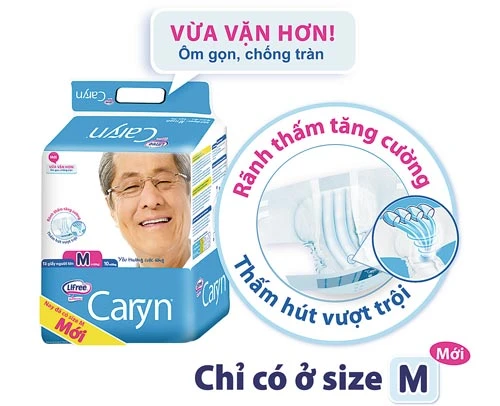 Nhãn hàng Caryn ra mắt tã giấy người lớn cỡ M mới