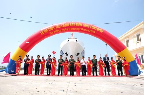 The vessel launching ceremony The vessel launching ceremony