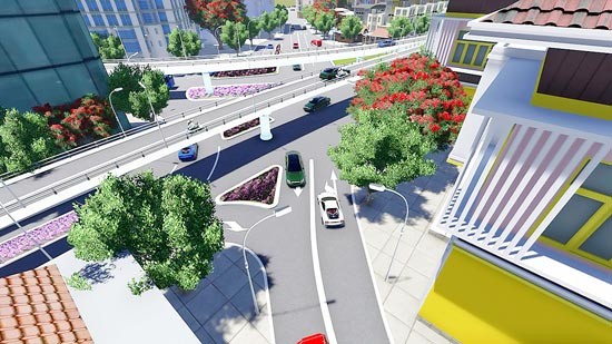 An artist’s impression of a flyover at Go Vap crossroads (Photo: SGGP) An artist’s impression of a flyover at Go Vap crossroads (Photo: SGGP)