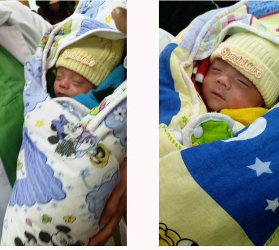The twins on the day they were discharged (Photo: SGGP) The twins on the day they were discharged (Photo: SGGP)