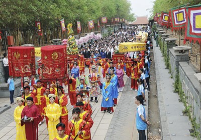 Hung King Temple's Festival in thhe HCMC Historical and Cultural Park in District 9 (Photo: Sggp) Hung King Temple's Festival in thhe HCMC Historical and Cultural Park in District 9 (Photo: Sggp)