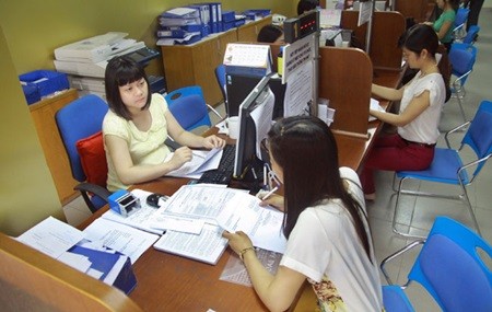 Tax officials instruct taxpayers on procedures in Ha Noi. (Photo: VNA/VNS) Tax officials instruct taxpayers on procedures in Ha Noi. (Photo: VNA/VNS)