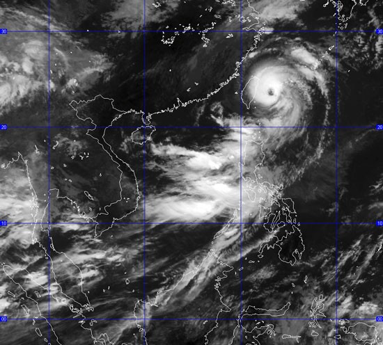 Direction of 'Goni' storm on August 23 (Photo:the National Hydrology Meteorology Forecast Center) Direction of 'Goni' storm on August 23 (Photo:the National Hydrology Meteorology Forecast Center)