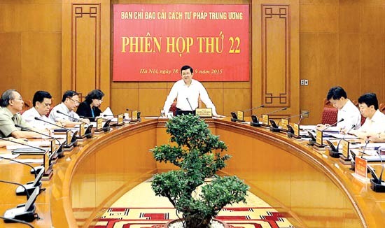 President Truong Tan Sang chairs the 22nd session of the Central Steering Committee for Judicial Reform (Photo: VNA) President Truong Tan Sang chairs the 22nd session of the Central Steering Committee for Judicial Reform (Photo: VNA)