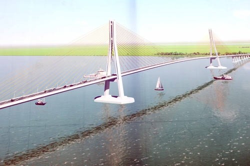 Model of Dai Nghia 1 Bridge linking Tra Vinh and Soc Trang (Photo:SGGP)