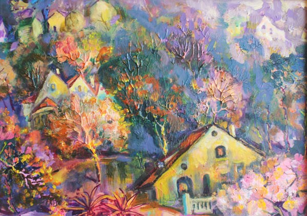 The painting of Da Lat's ancient villas The painting of Da Lat's ancient villas