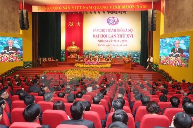 A view of the Hanoi municipal Party Congress (Photo: VNA) A view of the Hanoi municipal Party Congress (Photo: VNA)