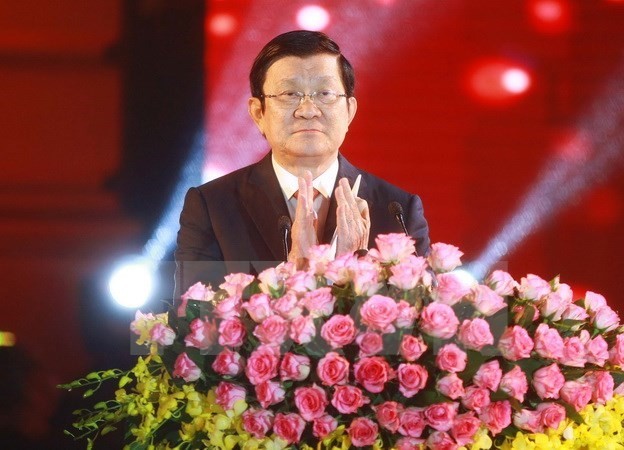 President Truong Tan Sang addresses the "Homeland Spring" programme (Source: VNA) President Truong Tan Sang addresses the "Homeland Spring" programme (Source: VNA)