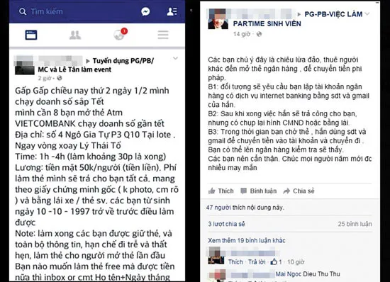 Cảnh giác chiêu trò thuê tên làm thẻ ATM