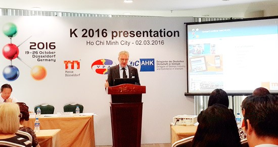 Mess Dusseldorf -Mr Genot Ringling introduces K 2016 at event Mess Dusseldorf -Mr Genot Ringling introduces K 2016 at event