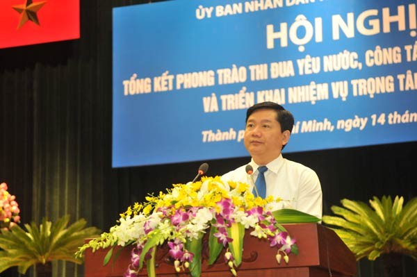Secretary Dinh La Thang states at the conference (Photo: SGGP) Secretary Dinh La Thang states at the conference (Photo: SGGP)