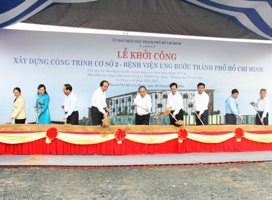 The groundbreaking ceremony of the Ho Chi Minh City Oncology Hospital base 2 in district 9 (Photo: Sggp) The groundbreaking ceremony of the Ho Chi Minh City Oncology Hospital base 2 in district 9 (Photo: Sggp)