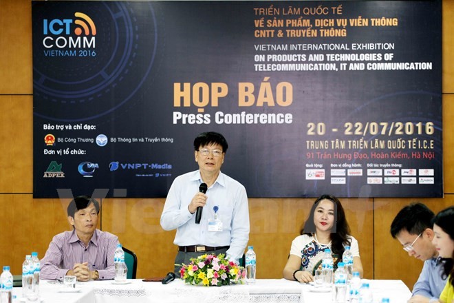 Vietnam ICT Comm 2016 takes place at ICE Hanoi on July 20 to 22. (Photo: VNA)