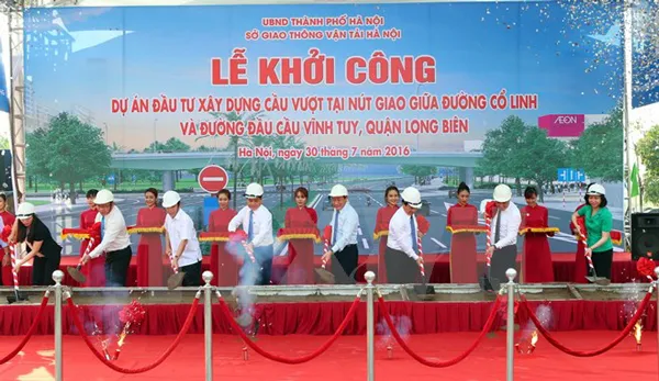 Khởi công xây cầu vượt nút giao đường Cổ Linh-cầu Vĩnh Tuy