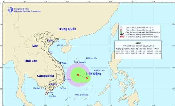 Low depression zone appears in East Sea. (Source: the National Hydrology Meteorology Forecast Center) Low depression zone appears in East Sea. (Source: the National Hydrology Meteorology Forecast Center)