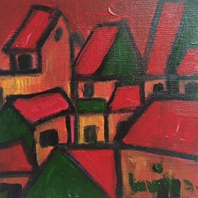 A painting of Hanoi Old Quarter by Nikos Kanellos (Source: VNA) A painting of Hanoi Old Quarter by Nikos Kanellos (Source: VNA)