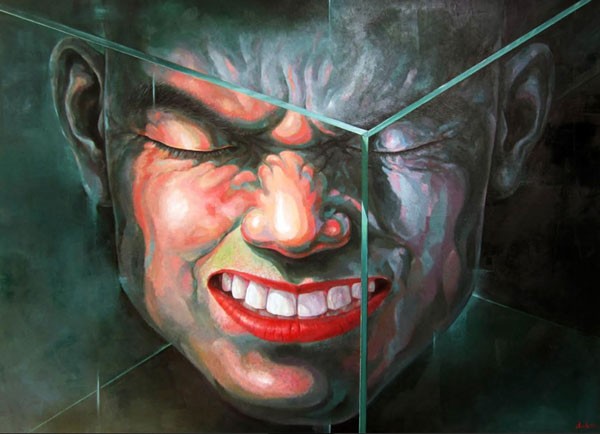 A painting, Cube, by Pham Anh A painting, Cube, by Pham Anh