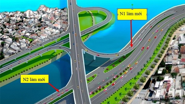 An artist’s impression of the two new branches of Nguyen Van Cu street N1 and N2 An artist’s impression of the two new branches of Nguyen Van Cu street N1 and N2