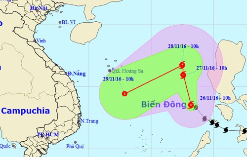 The forecast path of Typhoon Tokage (Photo: National weather bureau) The forecast path of Typhoon Tokage (Photo: National weather bureau)