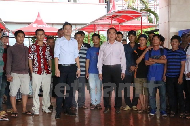 Vietnamese fishermen at the airport (Source: VNA) Vietnamese fishermen at the airport (Source: VNA)