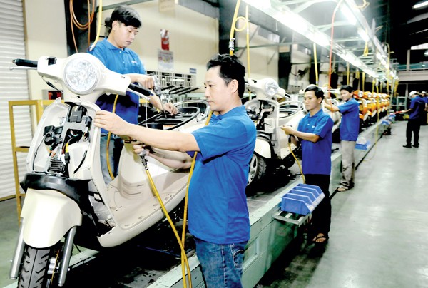 The motorbike assembly line at Tien Loc Company (Photo: SGGP) The motorbike assembly line at Tien Loc Company (Photo: SGGP)